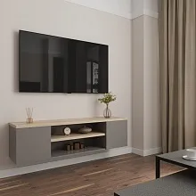 ТВ-Тумба Руана серый + каштан